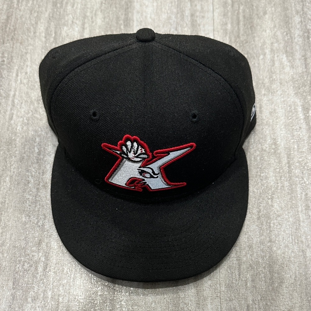 Kannapolis Intimidators (size 7 1/4) New Era Black Baseball Cap